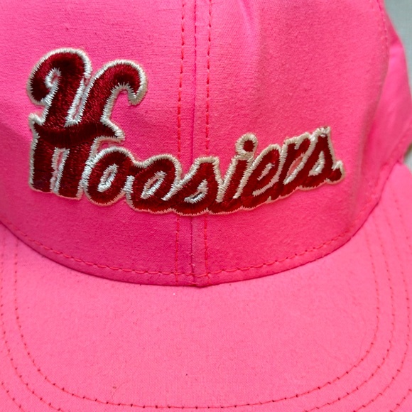 Vintage Day Glow Neon Pink Indiana University Hoosiers Hat Cap - Picture 3 of 10
